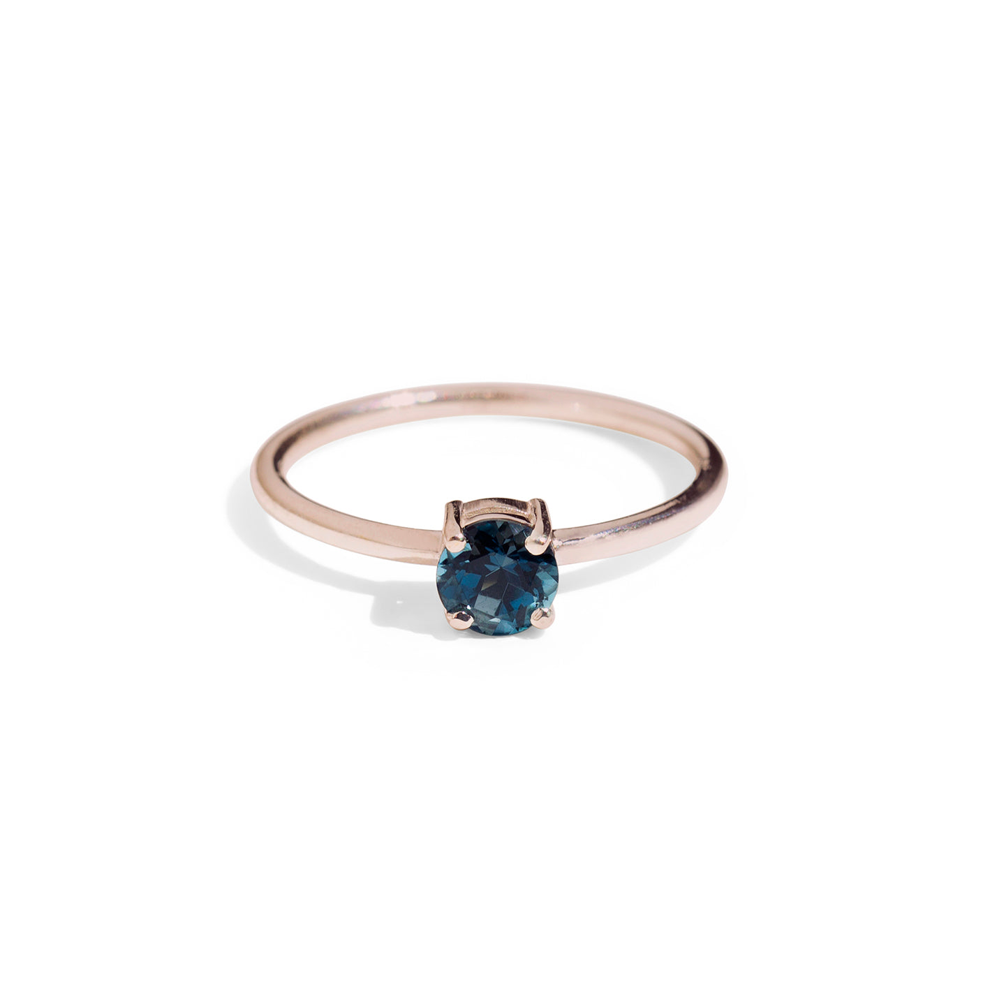 9ct gold luxury round london blue topaz ring