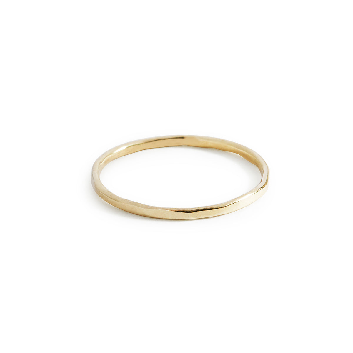9ct yellow gold hammered dainty stack ring