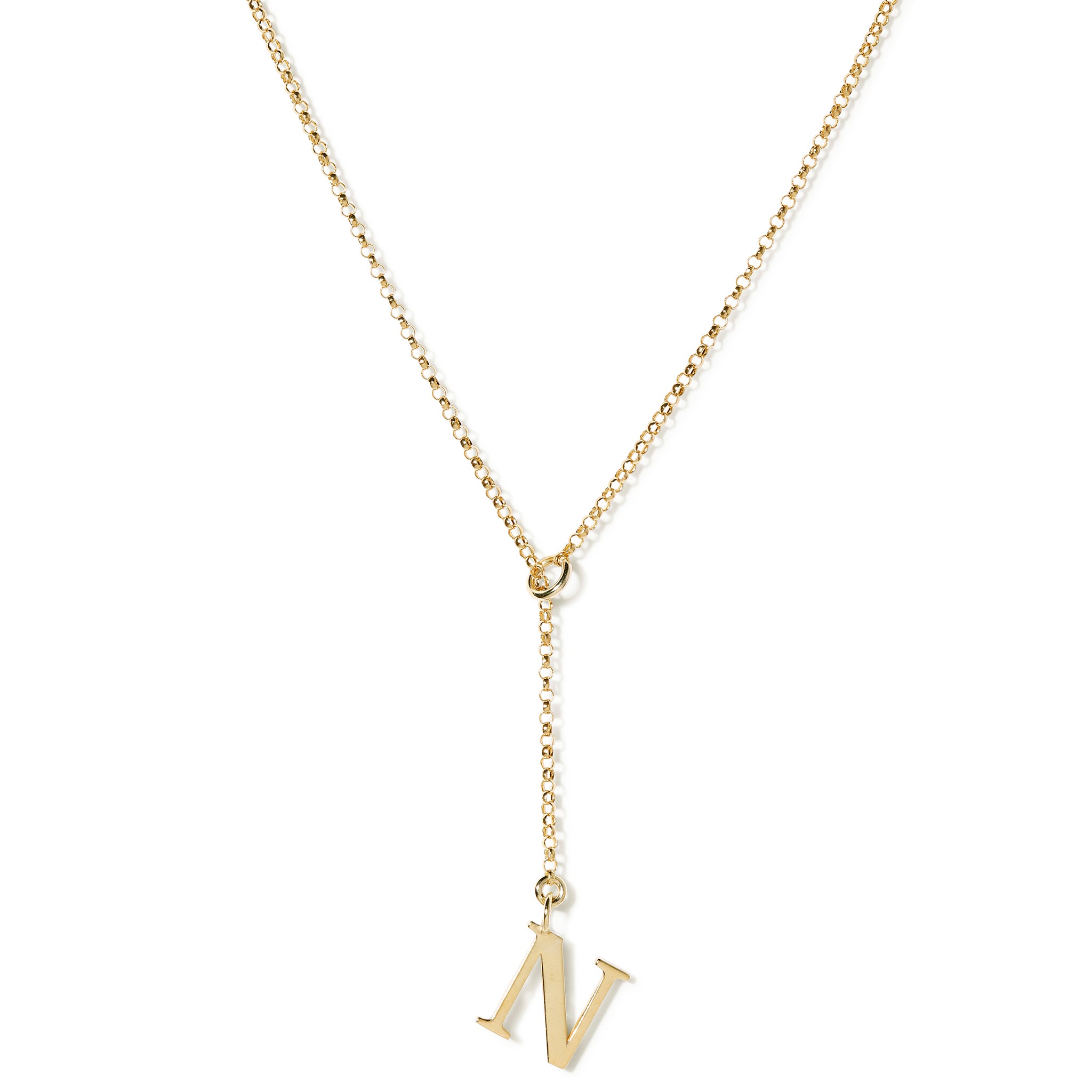 Initial Lariat Necklace