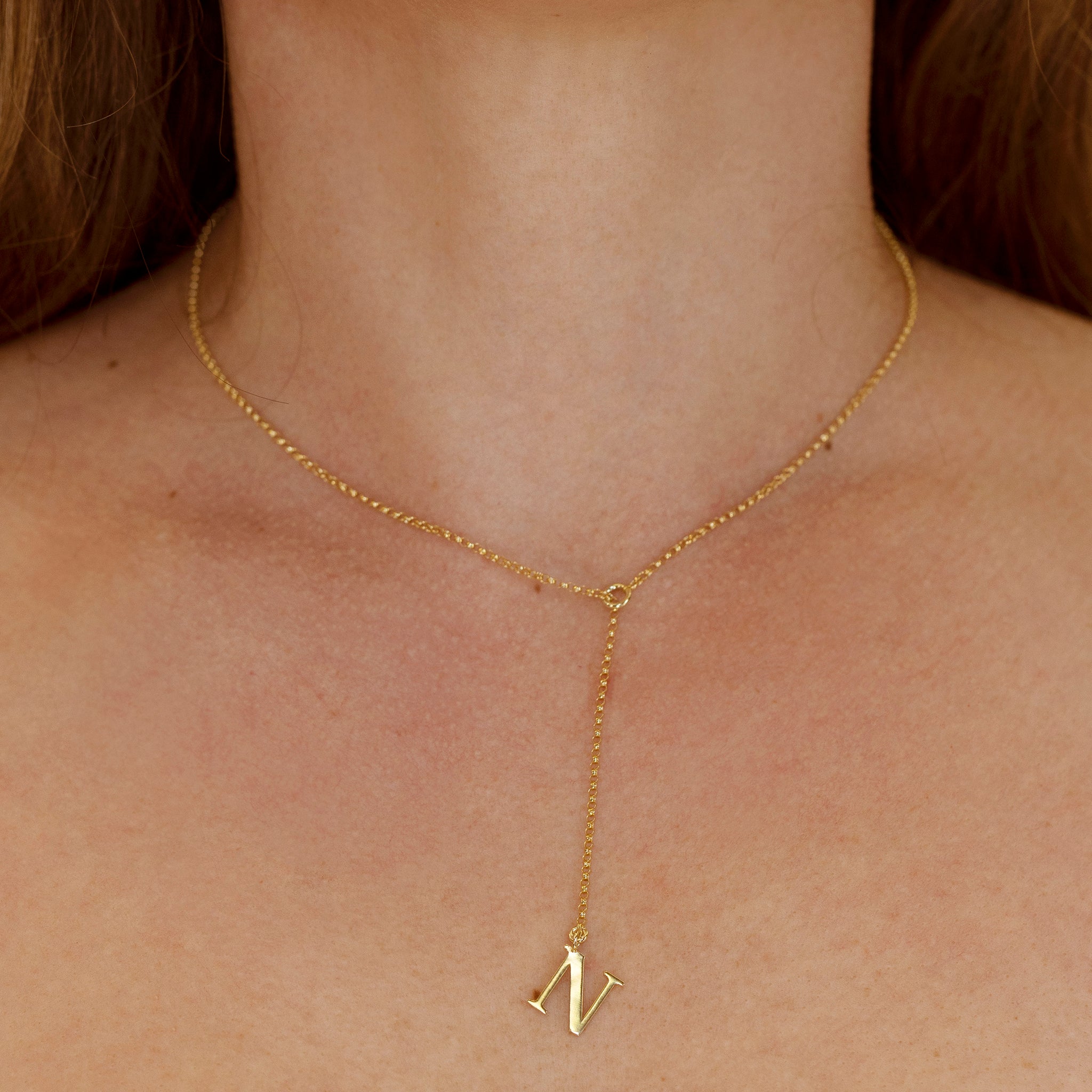 Initial Lariat Necklace