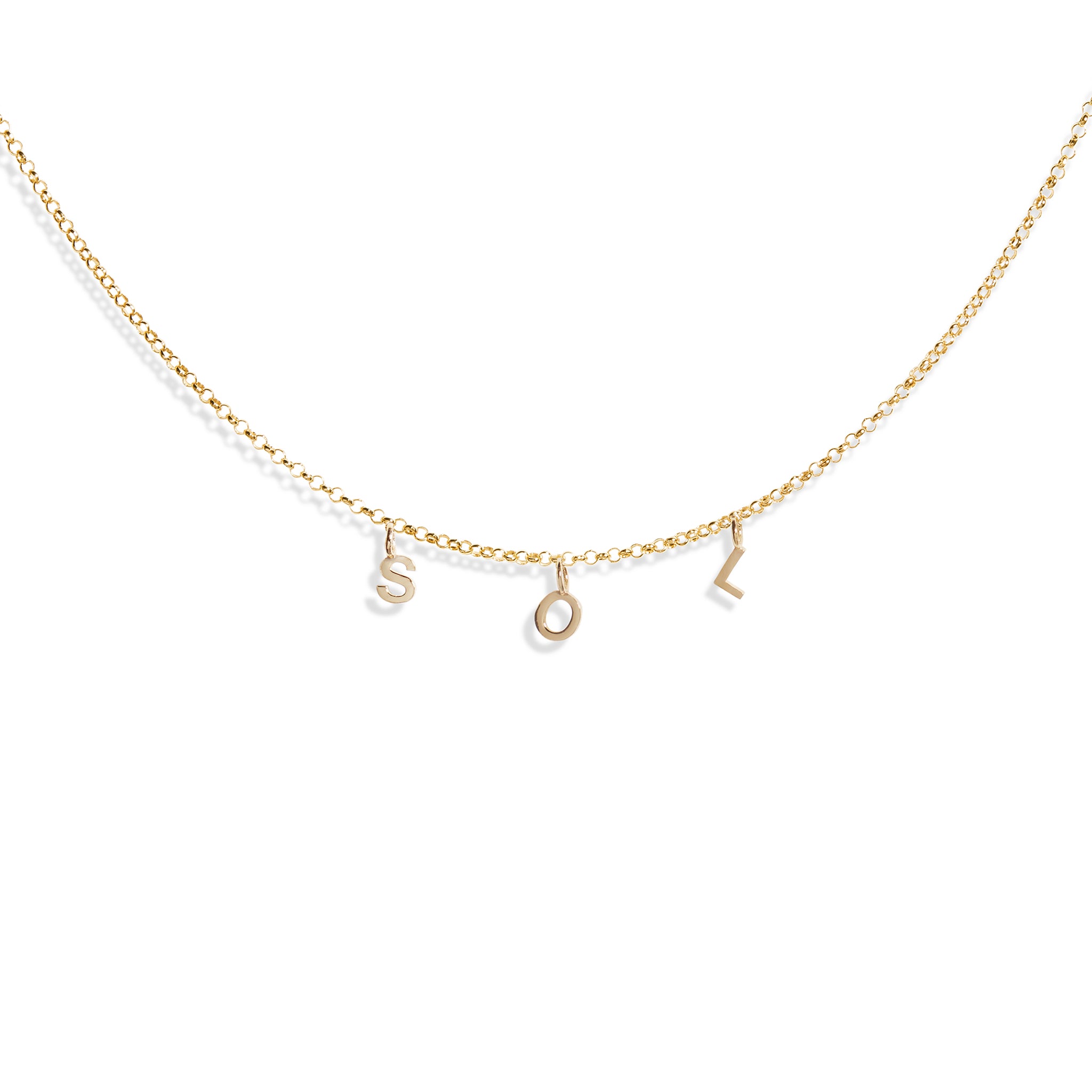 9ct multiple initial necklace
