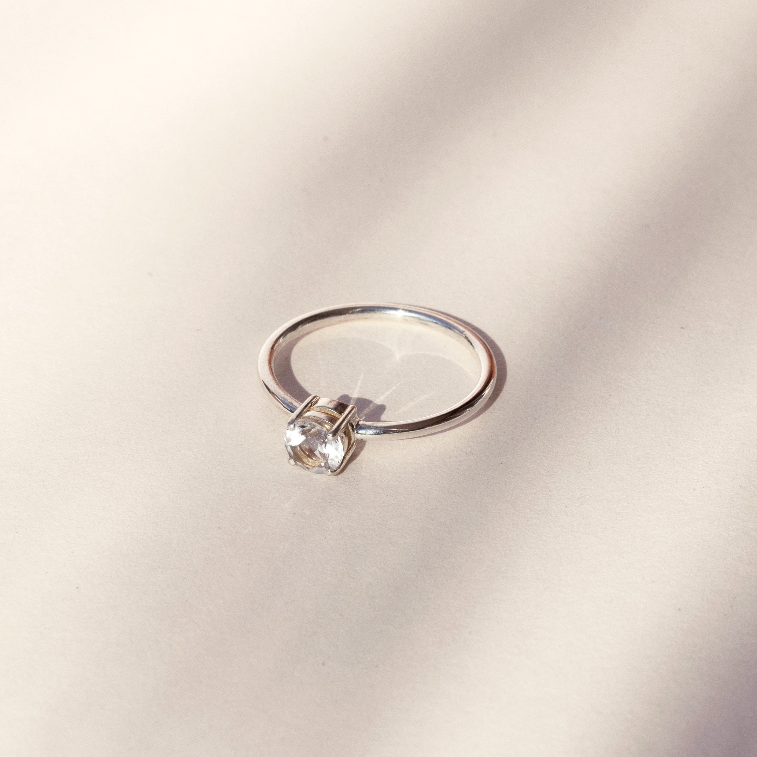5mm Round Clear Quartz Solitaire