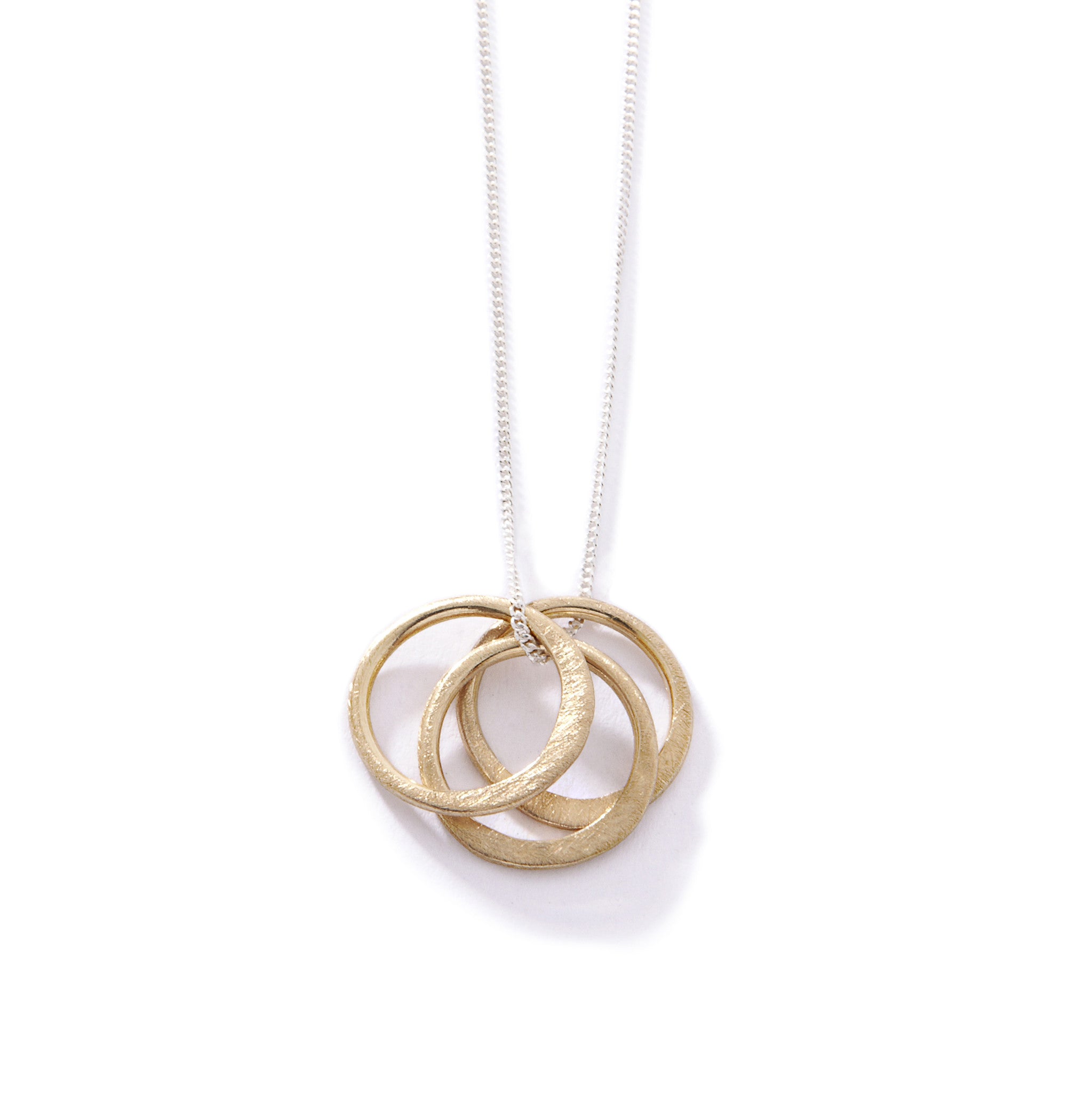 Textured Three Circle Necklace - Main Image